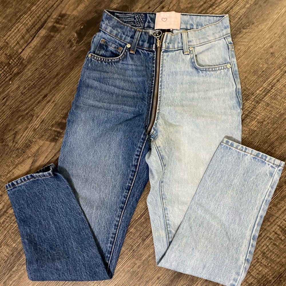 REVICE DENIM YIN YANG CROP/ TOKYO WASH TWO TONE CROP JEAN